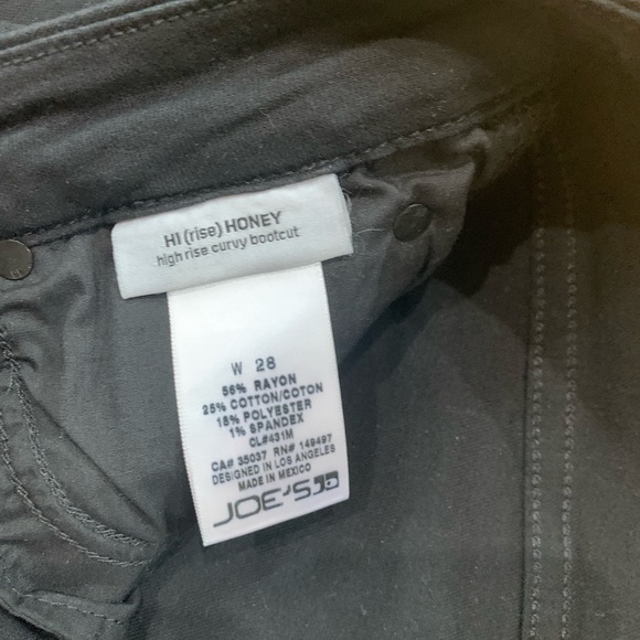 JOE’s THE HI (RISE) HONEY HIGH RISE CURVY BOOTCUT Black Jean Sz 28 - Picture 6 of 7